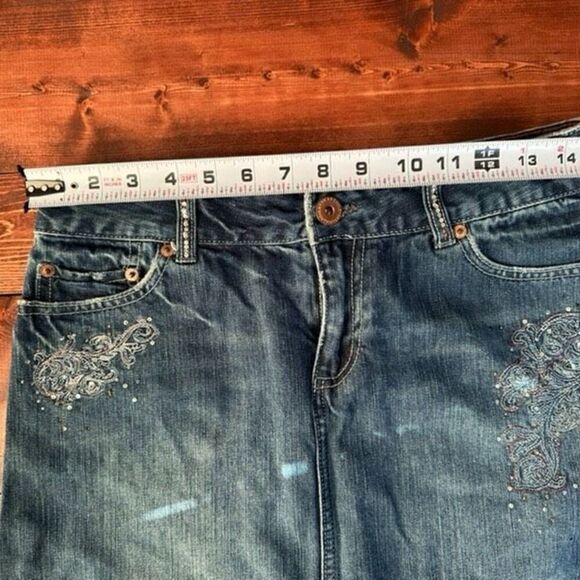 Vintage American Eagle Rhinestone Mini-Skirt Size 4 - Picture 10 of 13